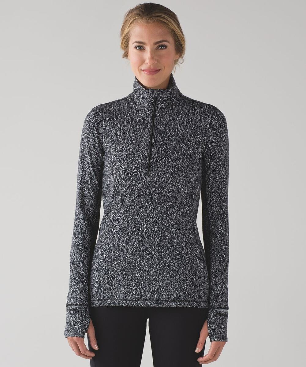 Lululemon Athletica Running Luon Ripple Jacquard Black White Outrun 1/2 Zip 4
